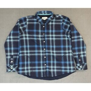 Orvis Shacket Shirt Mens Heavy Flannel Fleece Lined Snap Up Size XL